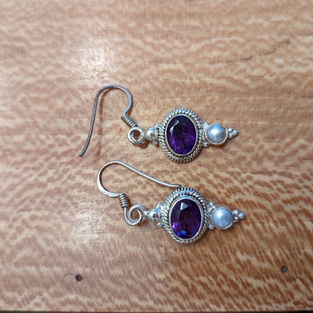 Sterling silver amethyst earrings